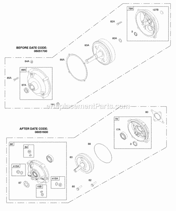 Gear Reduction Diagram and Parts List for 092202-1242-E1  Briggs and Stratton Engine